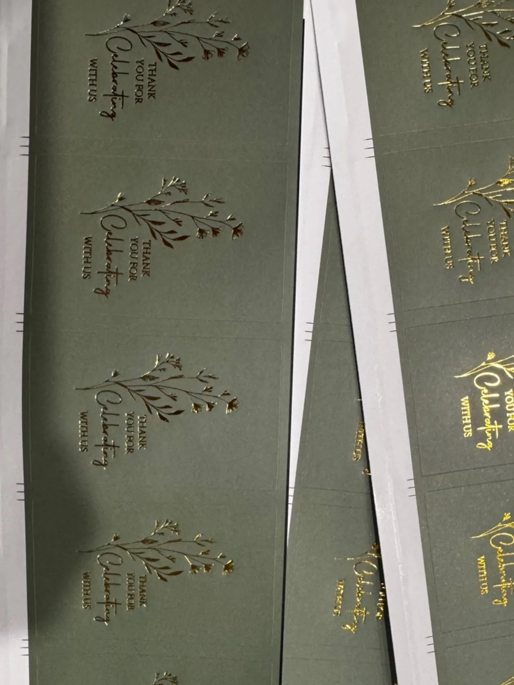 Botanical Wedding Favor Stickers Sage Green Gold Matchbox Labels 95 count